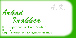 arkad krakker business card